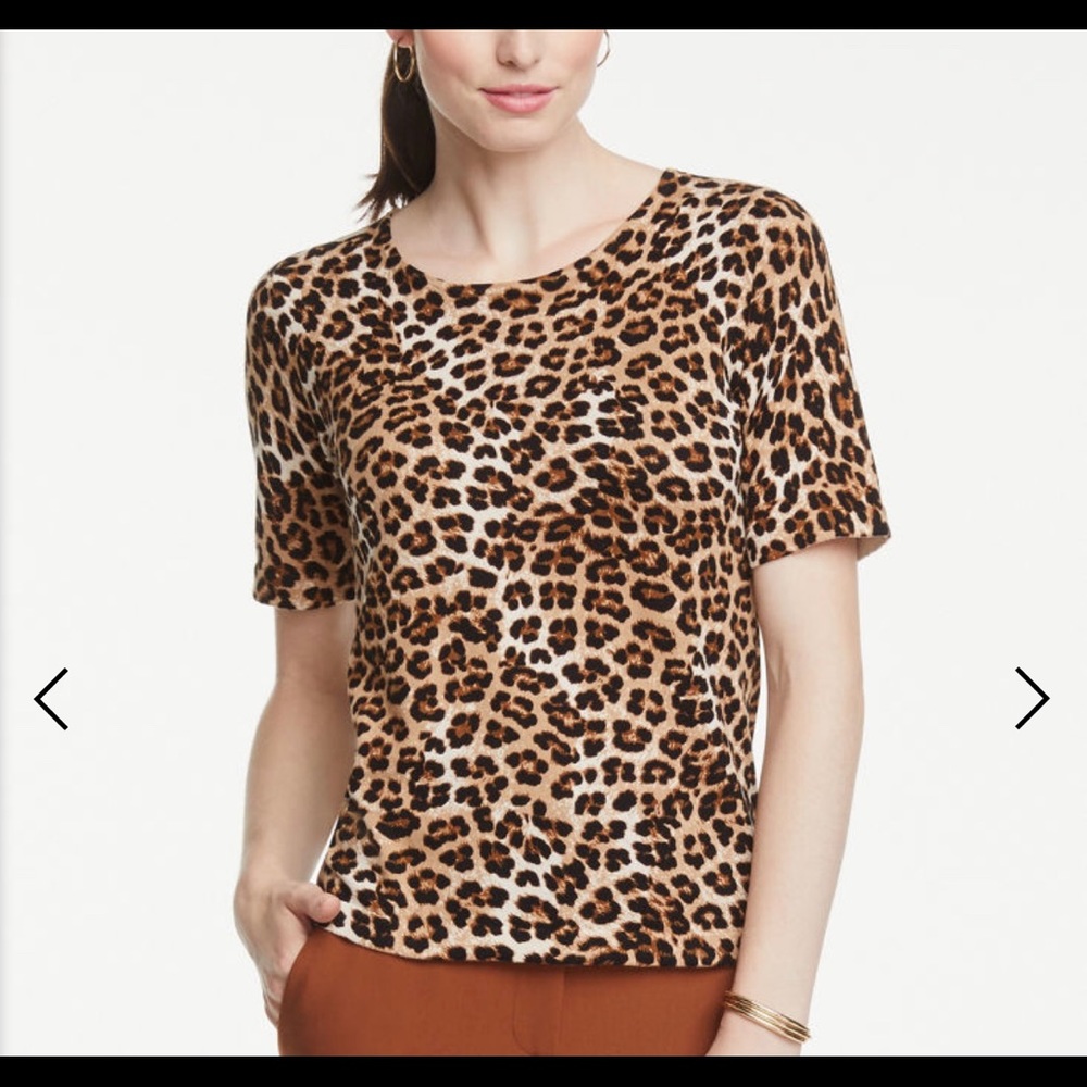 Ann Taylor Soft Leopard Sweater Top size Large